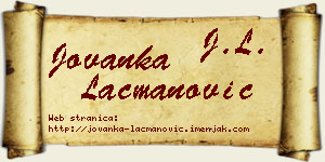 Jovanka Lacmanović vizit kartica